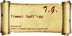 Timmel György névjegykártya