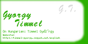 gyorgy timmel business card